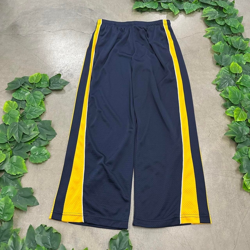 Navy & Yellow Mesh Track Pants
